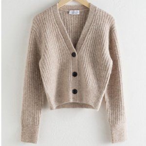 &Other Stories Wool Blend Cardigan Beige XS